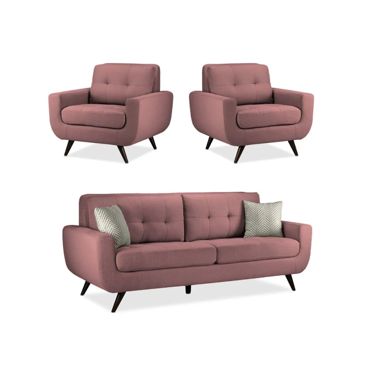 FABIANI HOME - Juego de Sala Emilia 3-1-1 Palo Rosa