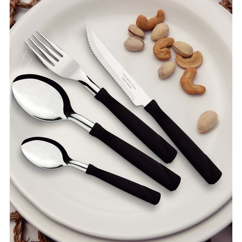 TRAMONTINA - Juego de Cubiertos Tramontina Negro 24 Piezas