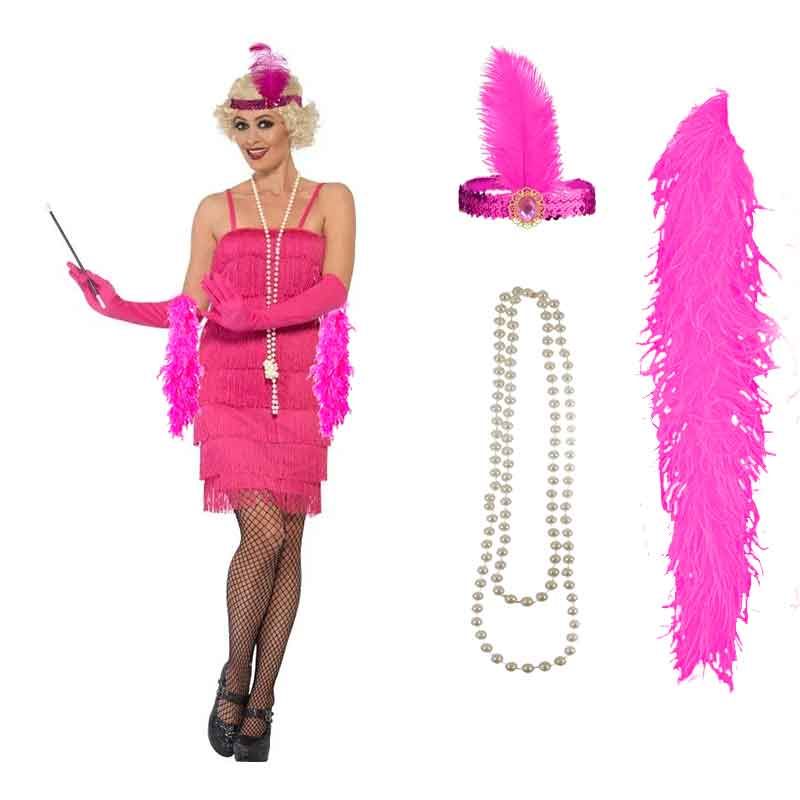 GENERICO - Juego de accesorios Charleston 4 productos (Fucsia)