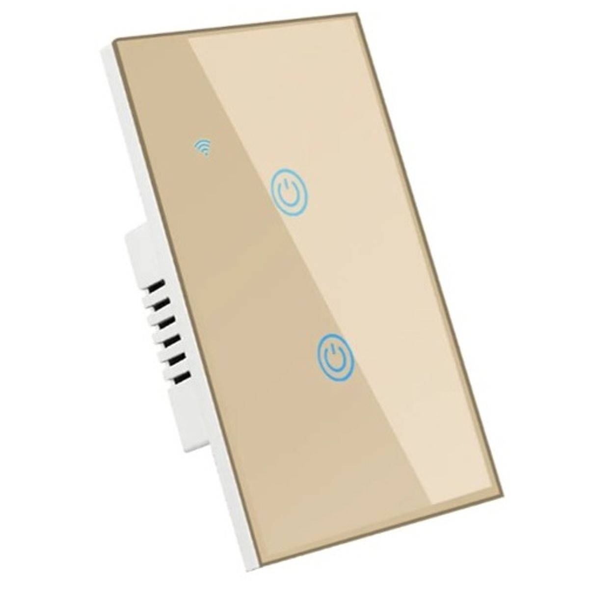 MADTRONIX - Interruptor Inteligente de Luz Doble Alexa y Google Sin Neutro Dorado