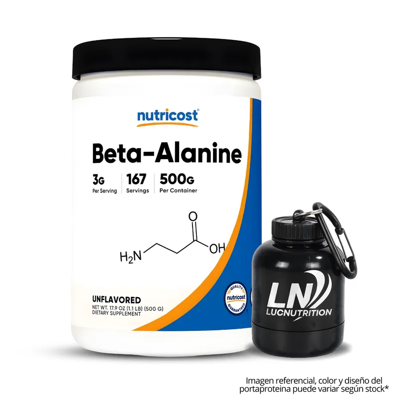 NUTRICOST - Beta Alanina Nutricost 500 g - 167 servicios Beta Alanine + Portaproteina