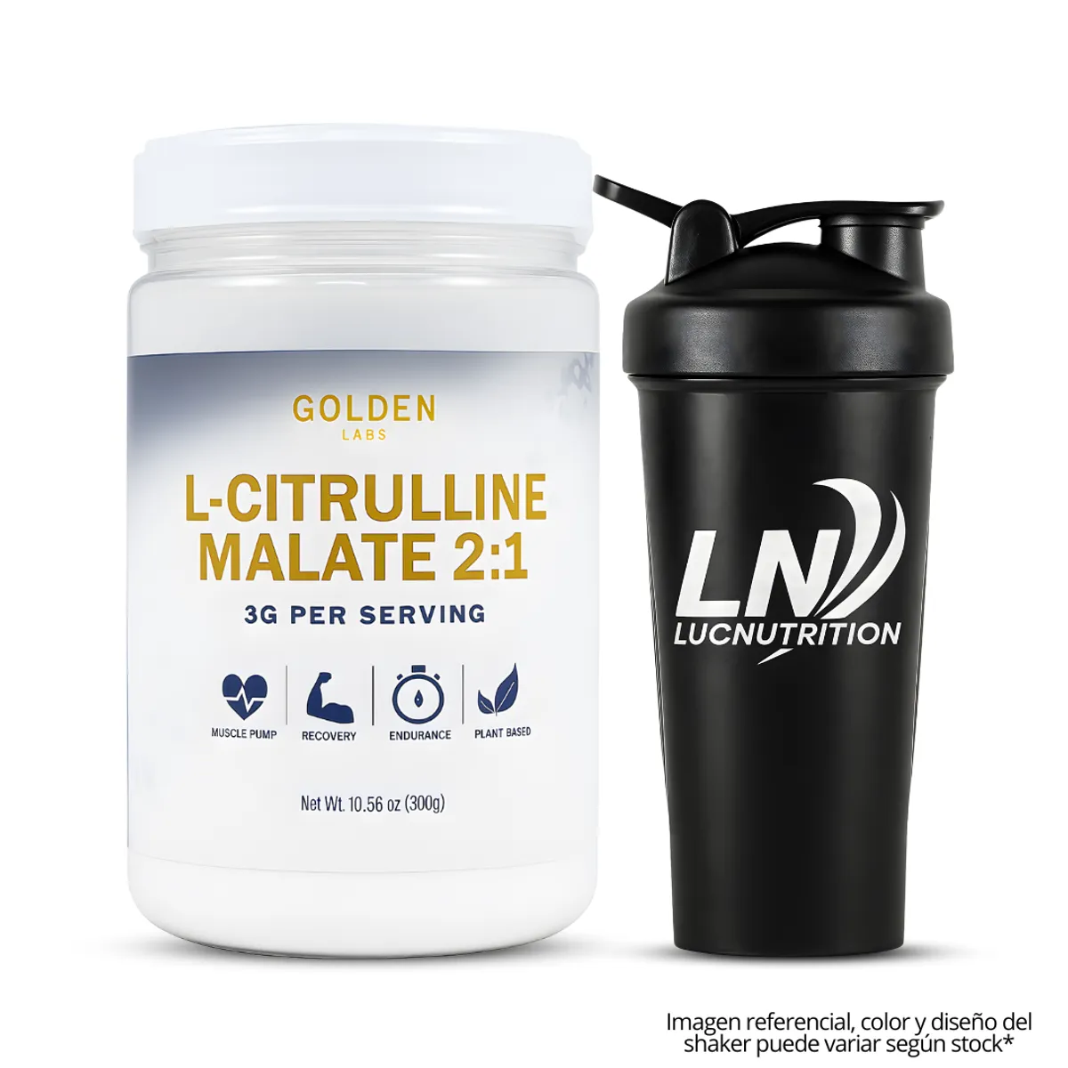 GENERICO - Citrulline Malate / citrulina malato 2:1 - 300 g Golden Labs + Shaker