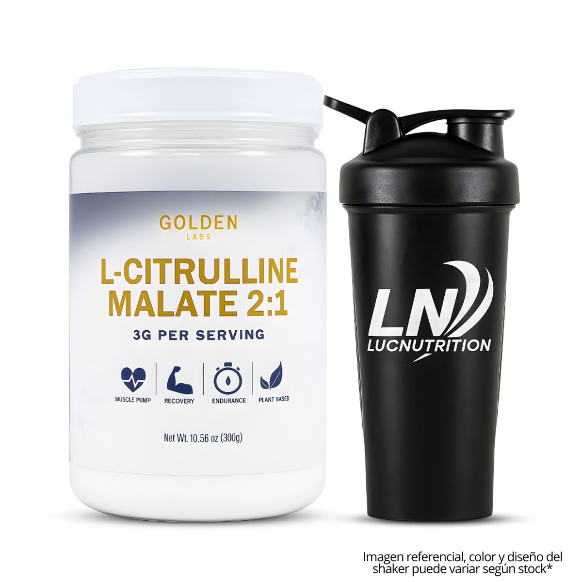 GENERICO - Citrulline Malate / citrulina malato 2:1 - 300 g Golden Labs + Shaker