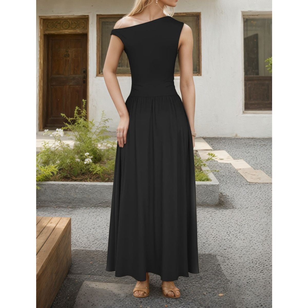 GIOIO - Vestido Mujer Casual Versátil y Cómodo Negro