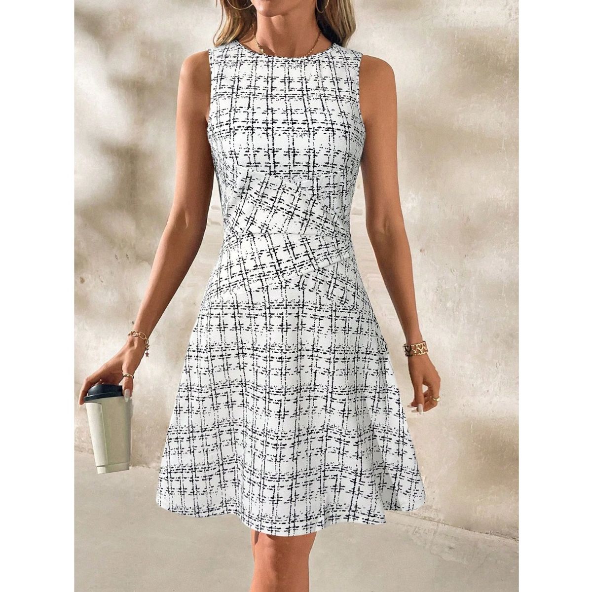 GIOIO - Vestido Mujer Casual Versátil y Cómodo Blanco