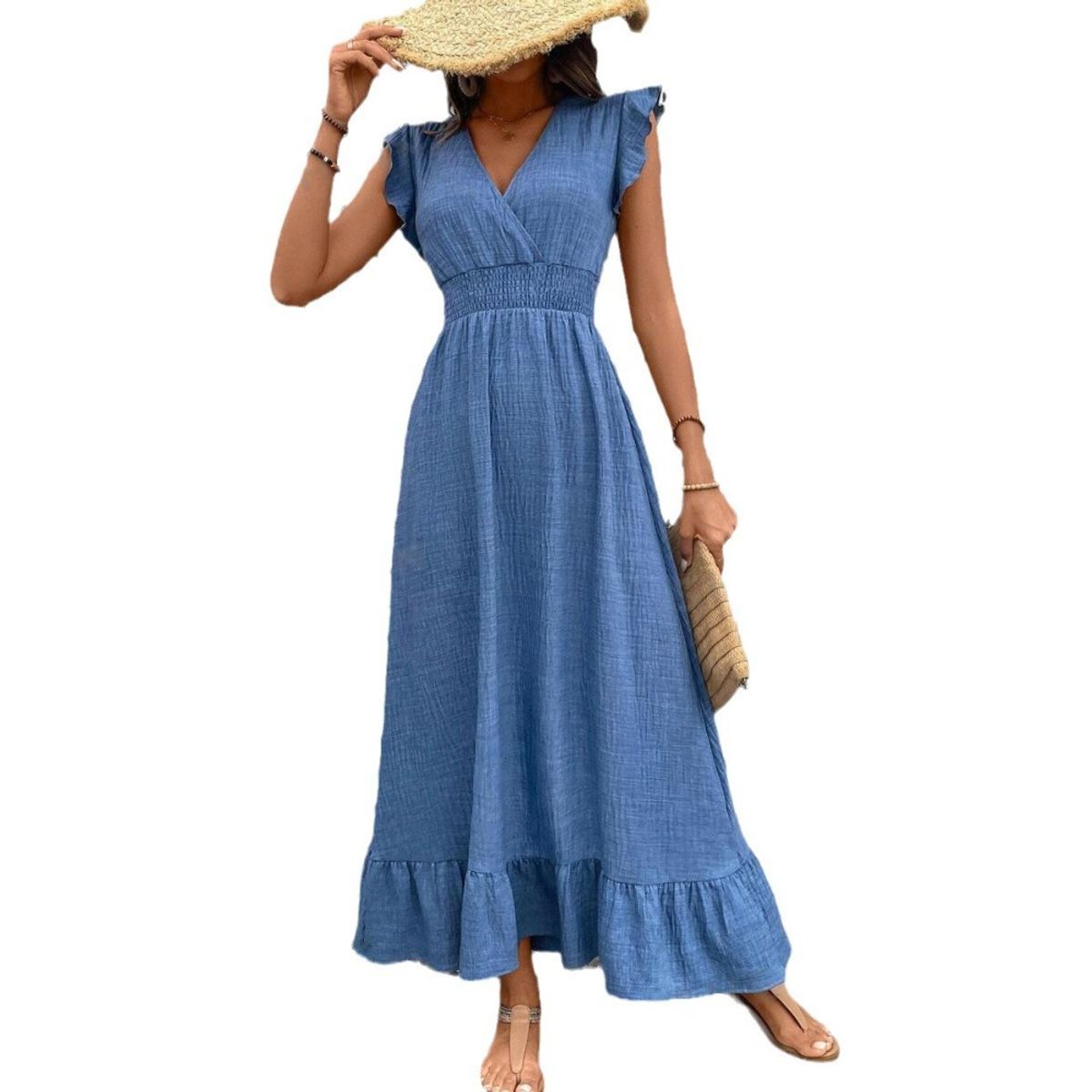 GIOIO - Vestido Mujer Casual Versátil y Cómodo Azul