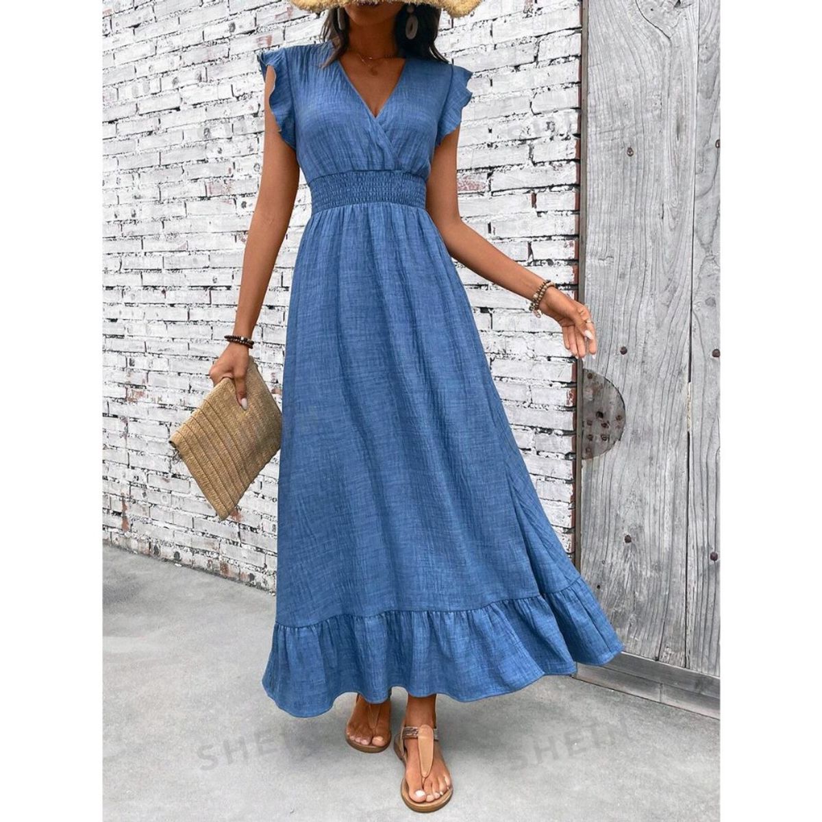 GIOIO - Vestido Mujer Casual Versátil y Cómodo Azul