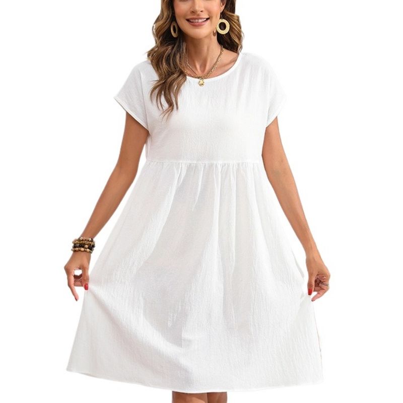 GIOIO - Vestido Mujer Casual Versátil y Cómodo Blanco