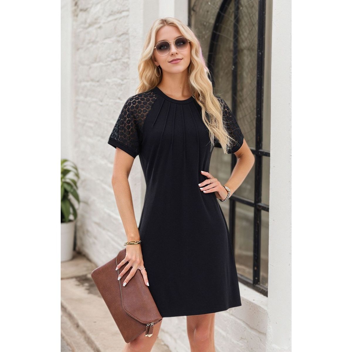 GIOIO - Vestido Mujer Casual Versátil y Cómodo Negro