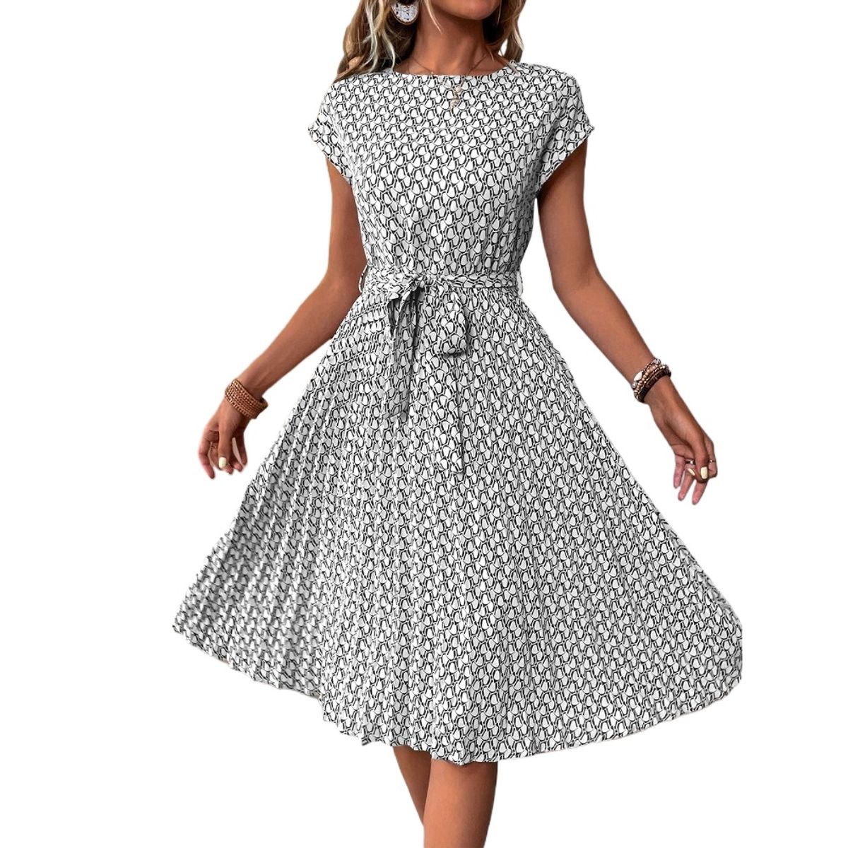 GIOIO - Vestido Mujer Casual Versátil y Cómodo Blanco