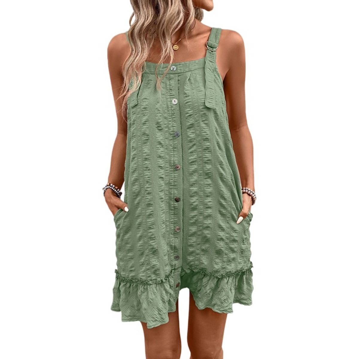 GIOIO - Vestido Mujer Casual Versátil y Cómodo Verde