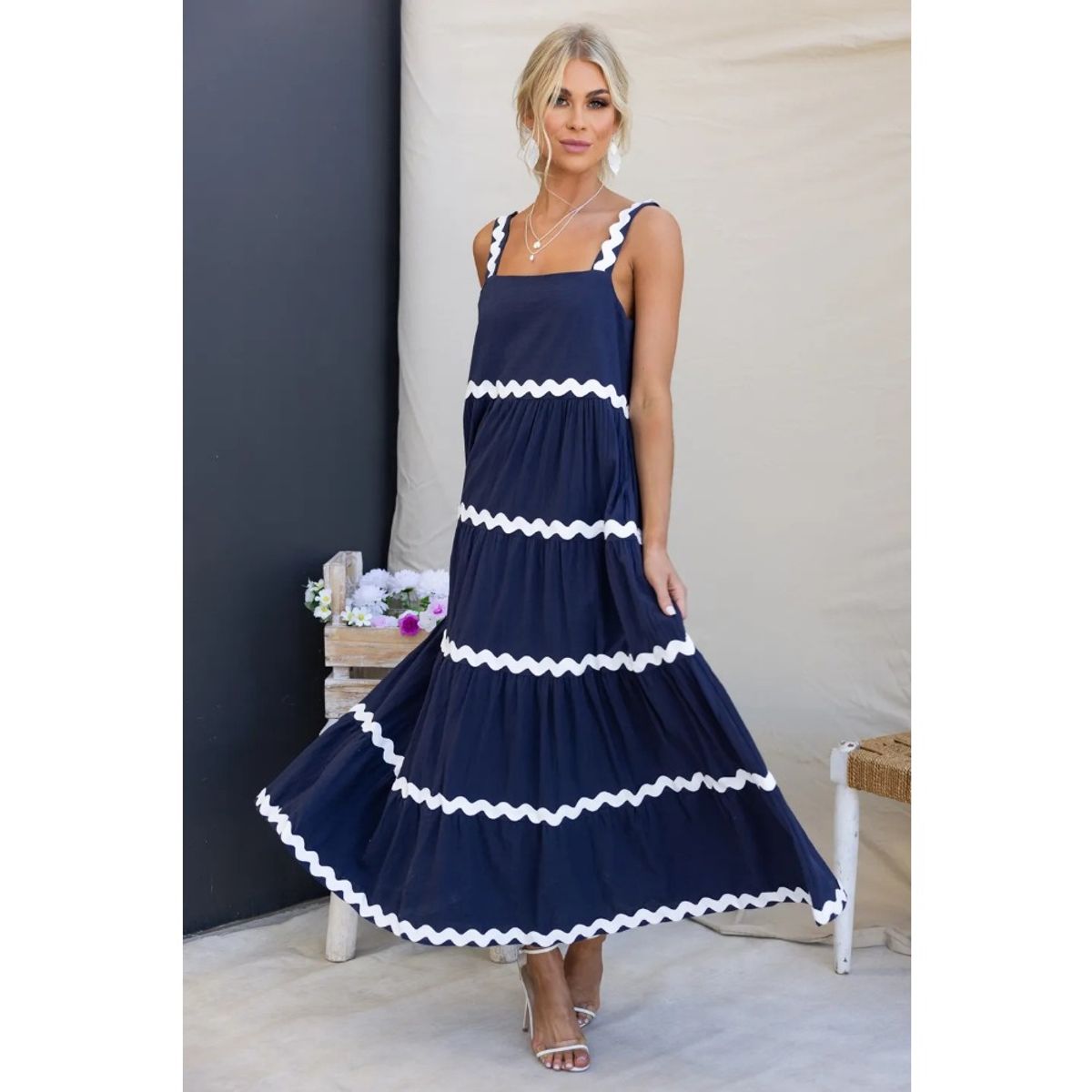 GIOIO - Vestido Mujer Casual Versátil y Cómodo Azul