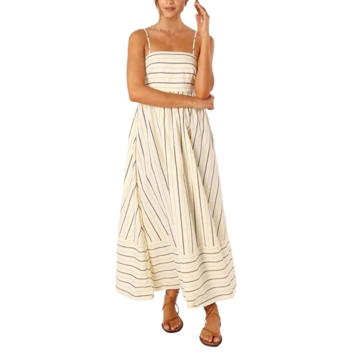 GIOIO - Vestido Mujer Casual Versátil y Cómodo Beige