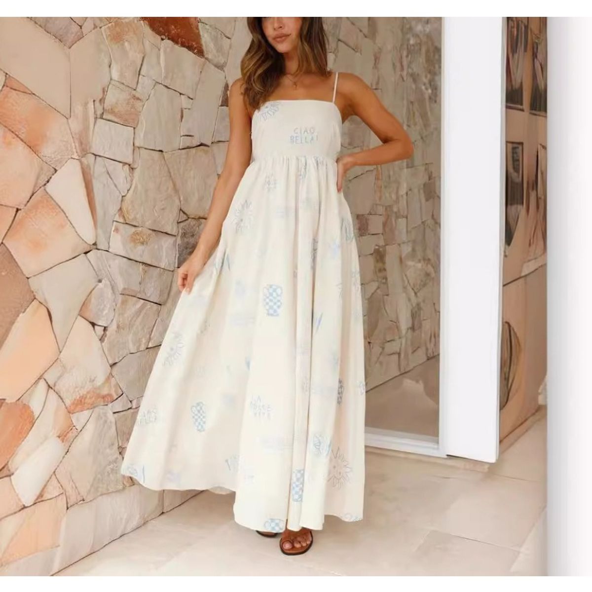 GIOIO - Vestido Mujer Casual Versátil y Cómodo Blanco