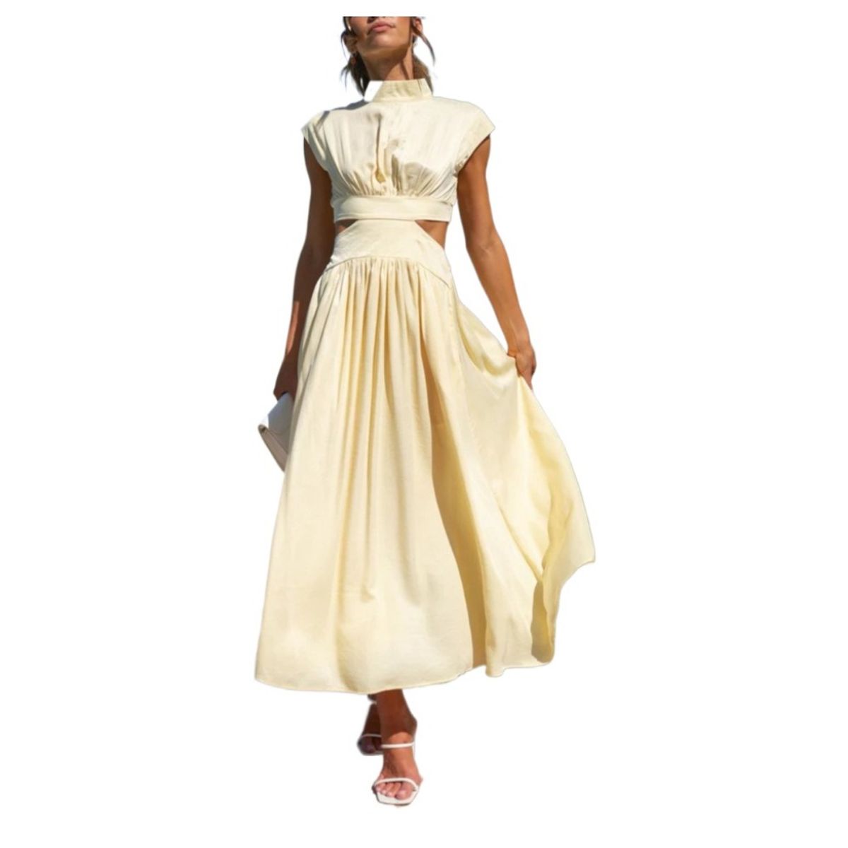 GIOIO - Vestido Mujer Casual Versátil y Cómodo Amarillo