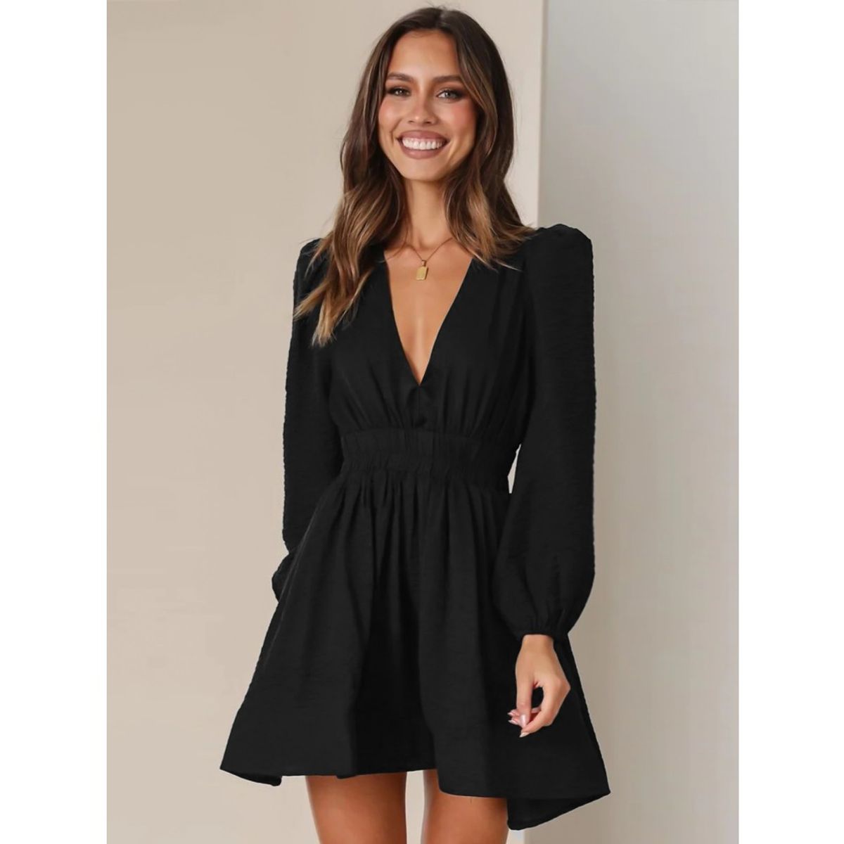 GIOIO - Vestido Mujer Casual Versátil y Cómodo Negro