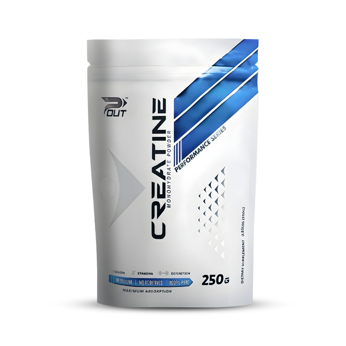 GENERICO - Creatina Pout Creatina Micronizada Monohidratada 250 g - 83 servicios + Shaker
