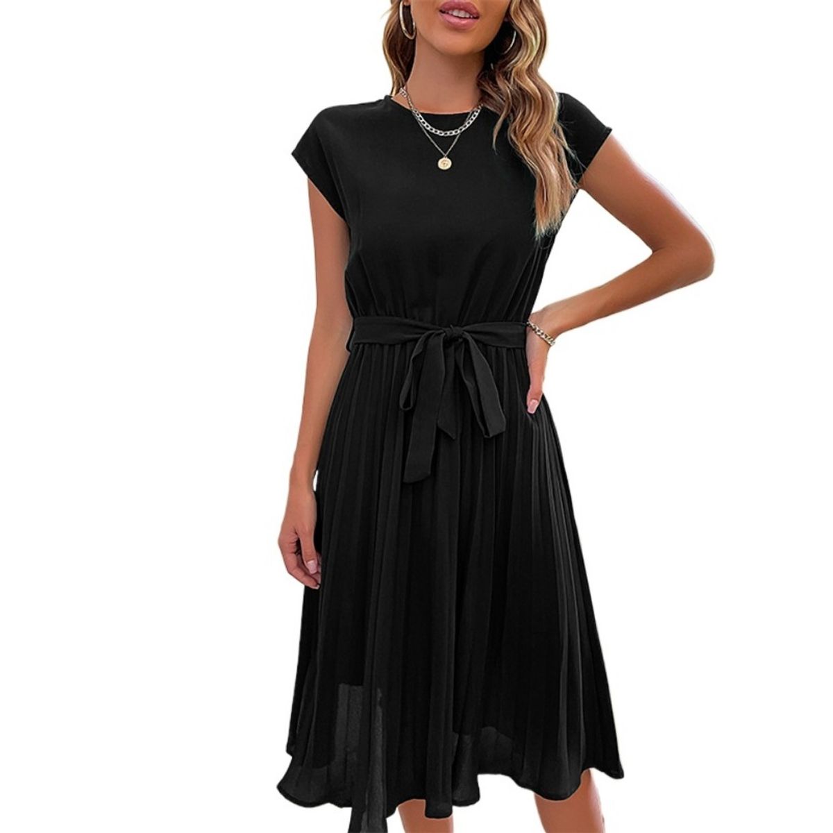 GIOIO - Vestido Mujer Casual Versátil y Cómodo Negro