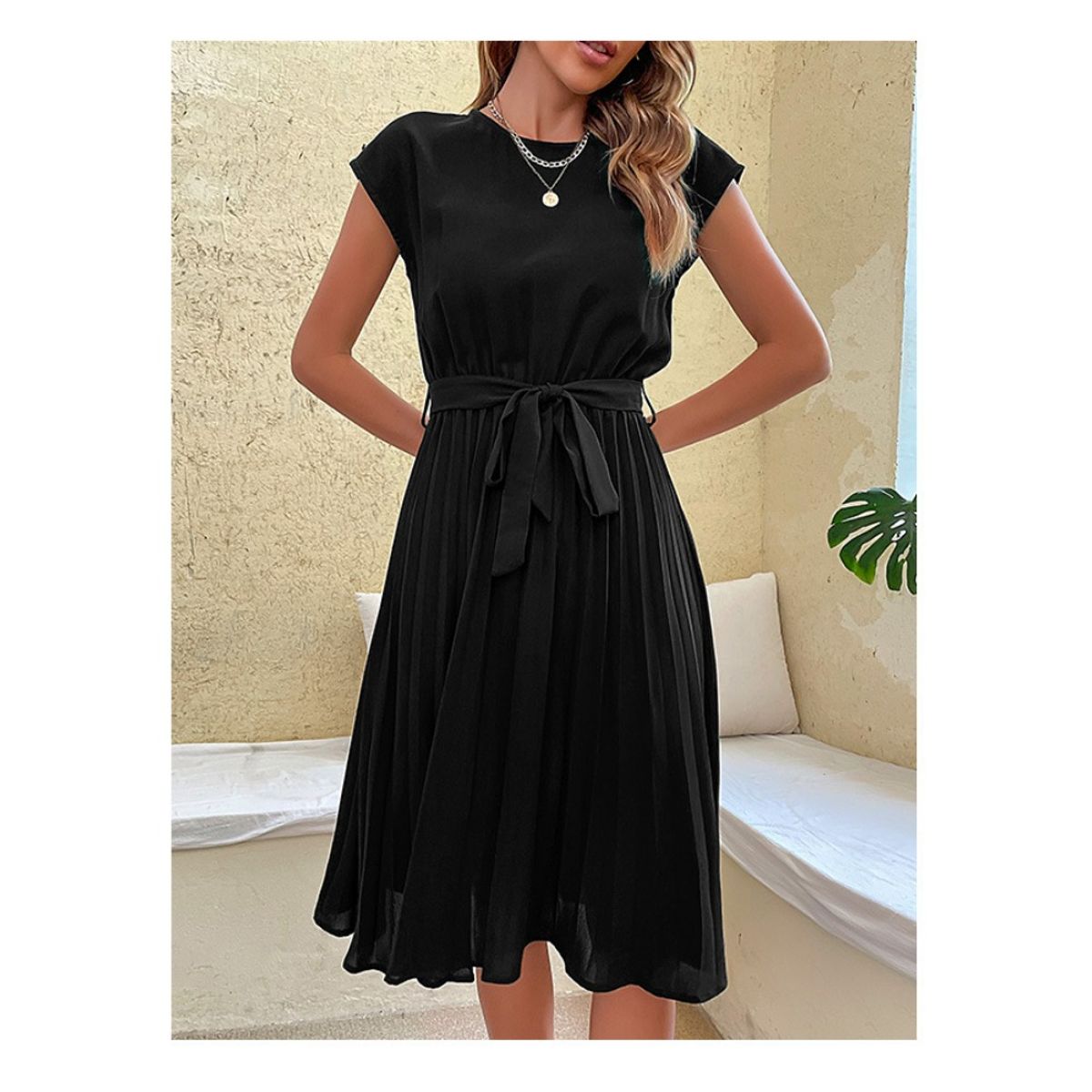 GIOIO - Vestido Mujer Casual Versátil y Cómodo Negro