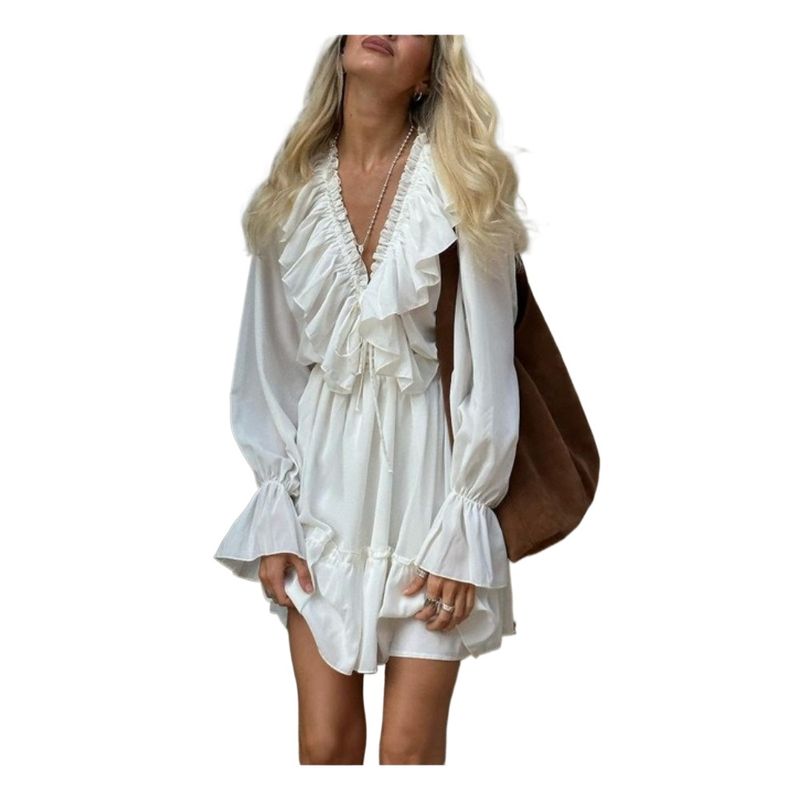 GIOIO - Vestido Mujer Casual Versátil y Cómodo Blanco