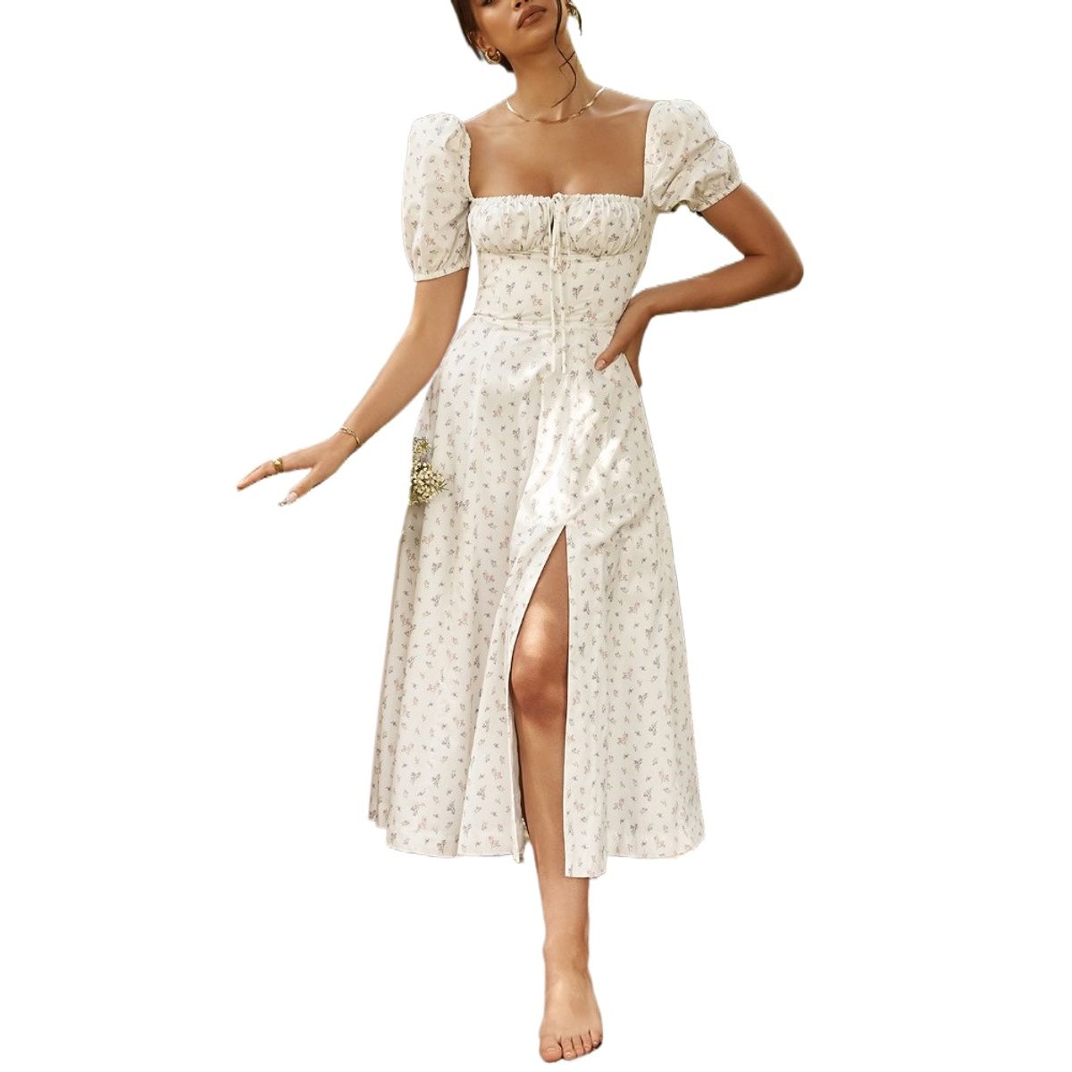 GIOIO - Vestido Mujer Casual Versátil y Cómodo Blanco