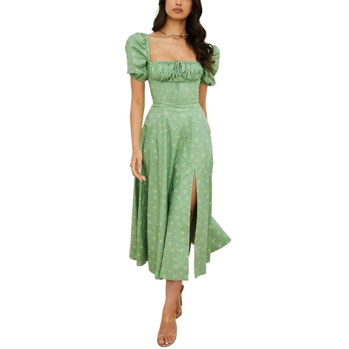GIOIO - Vestido Mujer Casual Versátil y Cómodo Verde