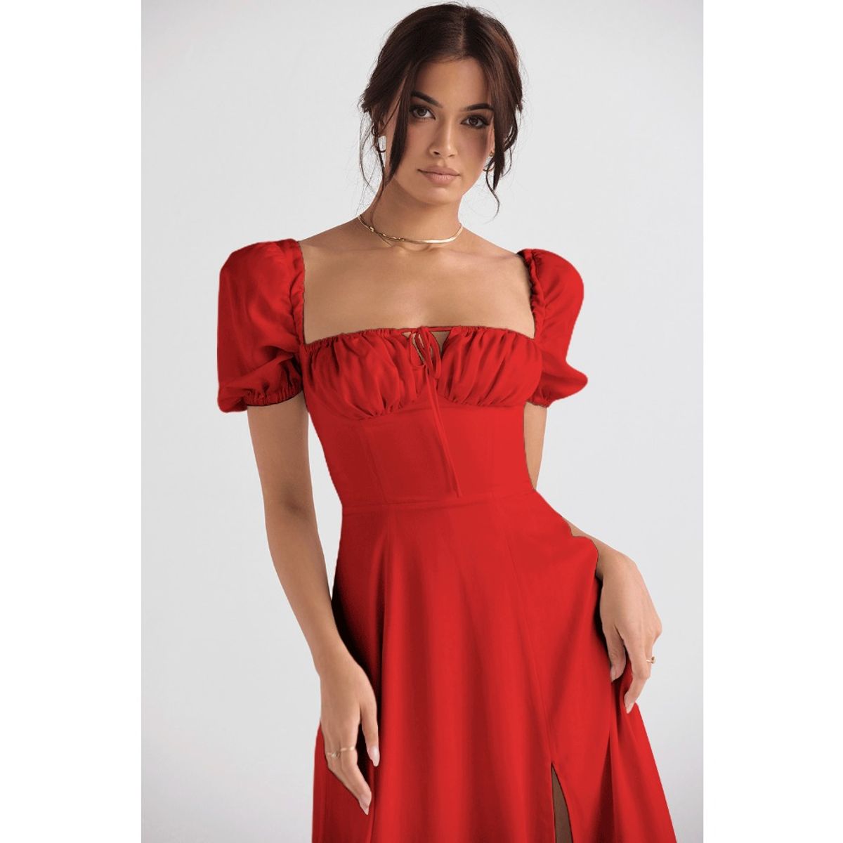 GIOIO - Vestido Mujer Casual Versátil y Cómodo Rojo