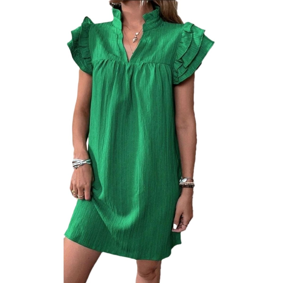 GIOIO - Vestido Mujer Casual Versátil y Cómodo Verde