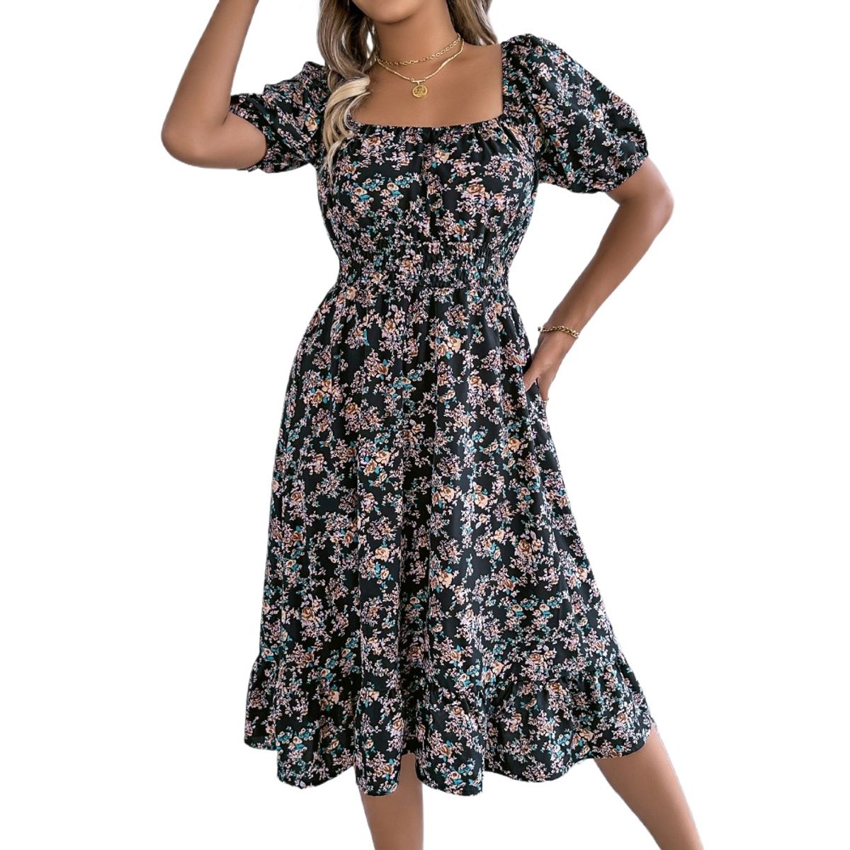 GIOIO - Vestido Mujer Casual Versátil y Cómodo Negro