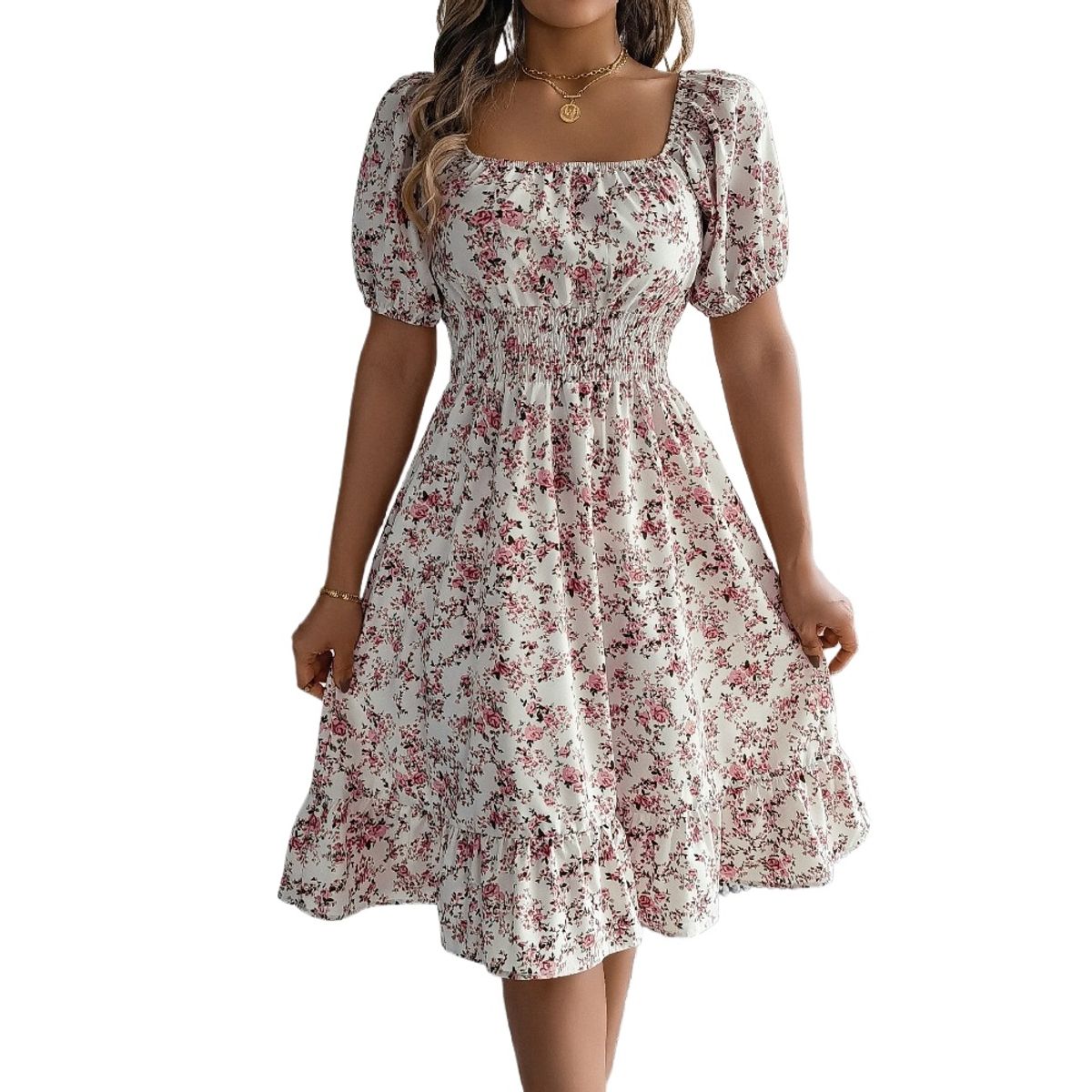 GIOIO - Vestido Mujer Casual Versátil y Cómodo Blanco