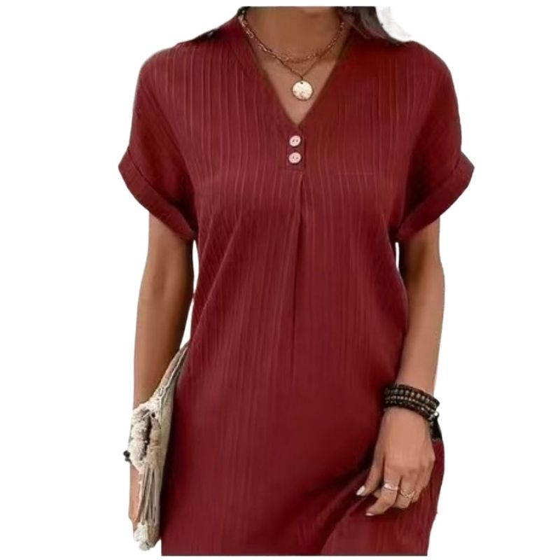 GIOIO - Vestido Mujer Casual Versátil y Cómodo Rojo