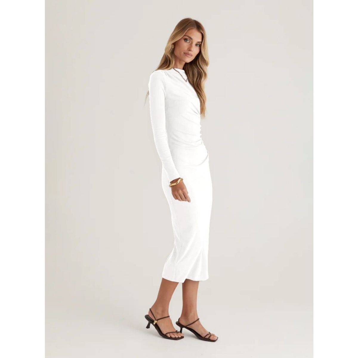 GIOIO - Vestido Mujer Casual Versátil y Cómodo Blanco