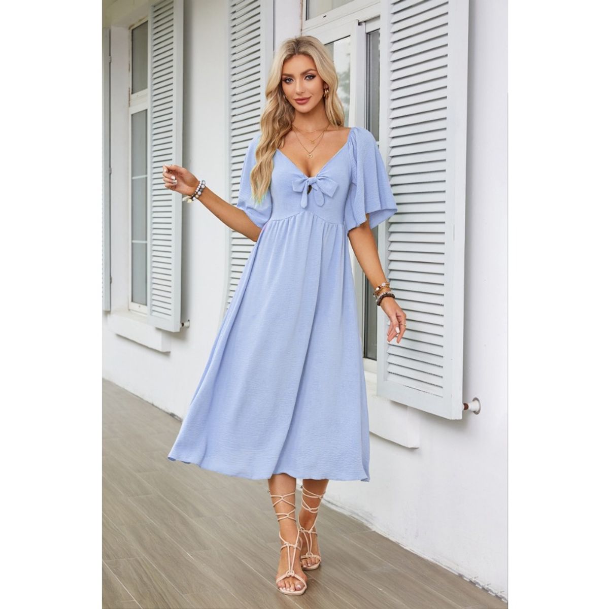 GIOIO - Vestido Mujer Casual Versátil y Cómodo Azul