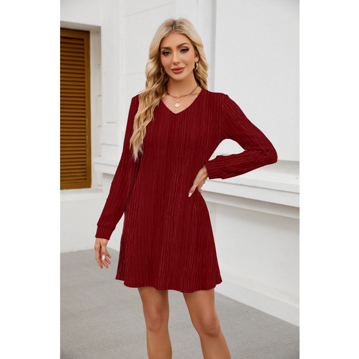 GIOIO - Vestido Mujer Casual Versátil y Cómodo Rojo