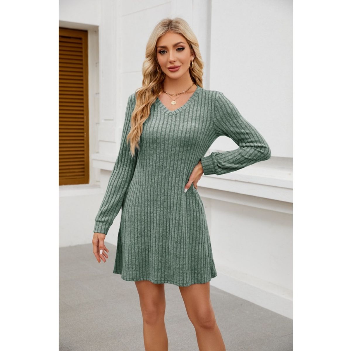 GIOIO - Vestido Mujer Casual Versátil y Cómodo Verde
