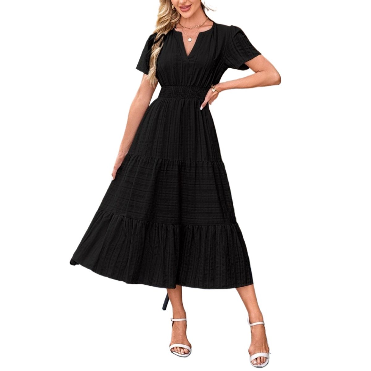 GIOIO - Vestido Mujer Casual Versátil y Cómodo Negro