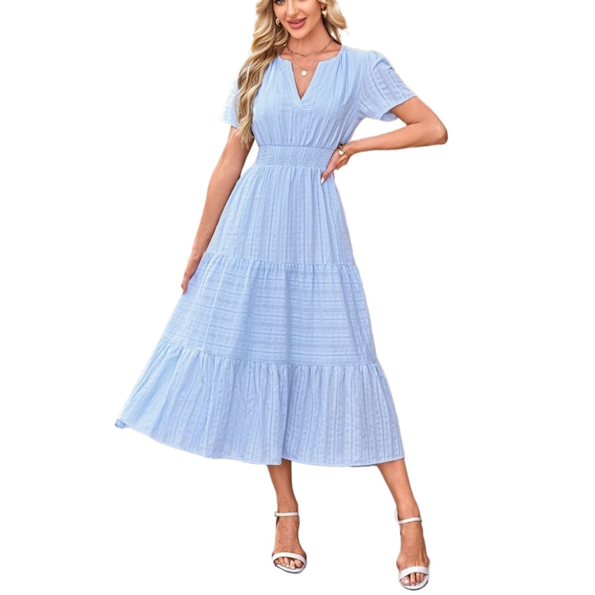 GIOIO - Vestido Mujer Casual Versátil y Cómodo Azul