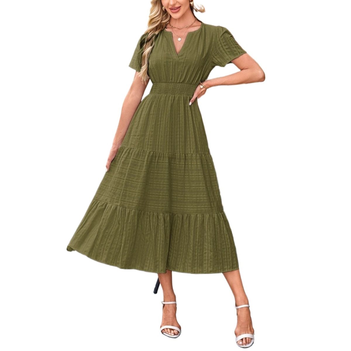 GIOIO - Vestido Mujer Casual Versátil y Cómodo Verde