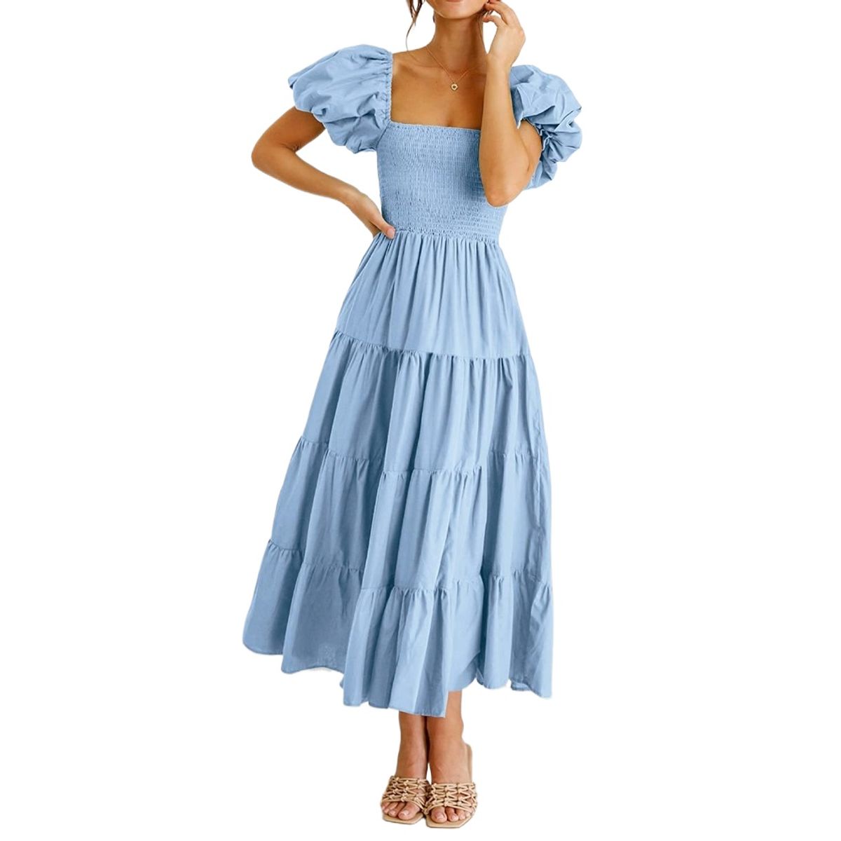 GIOIO - Vestido Mujer Casual Versátil y Cómodo Azul