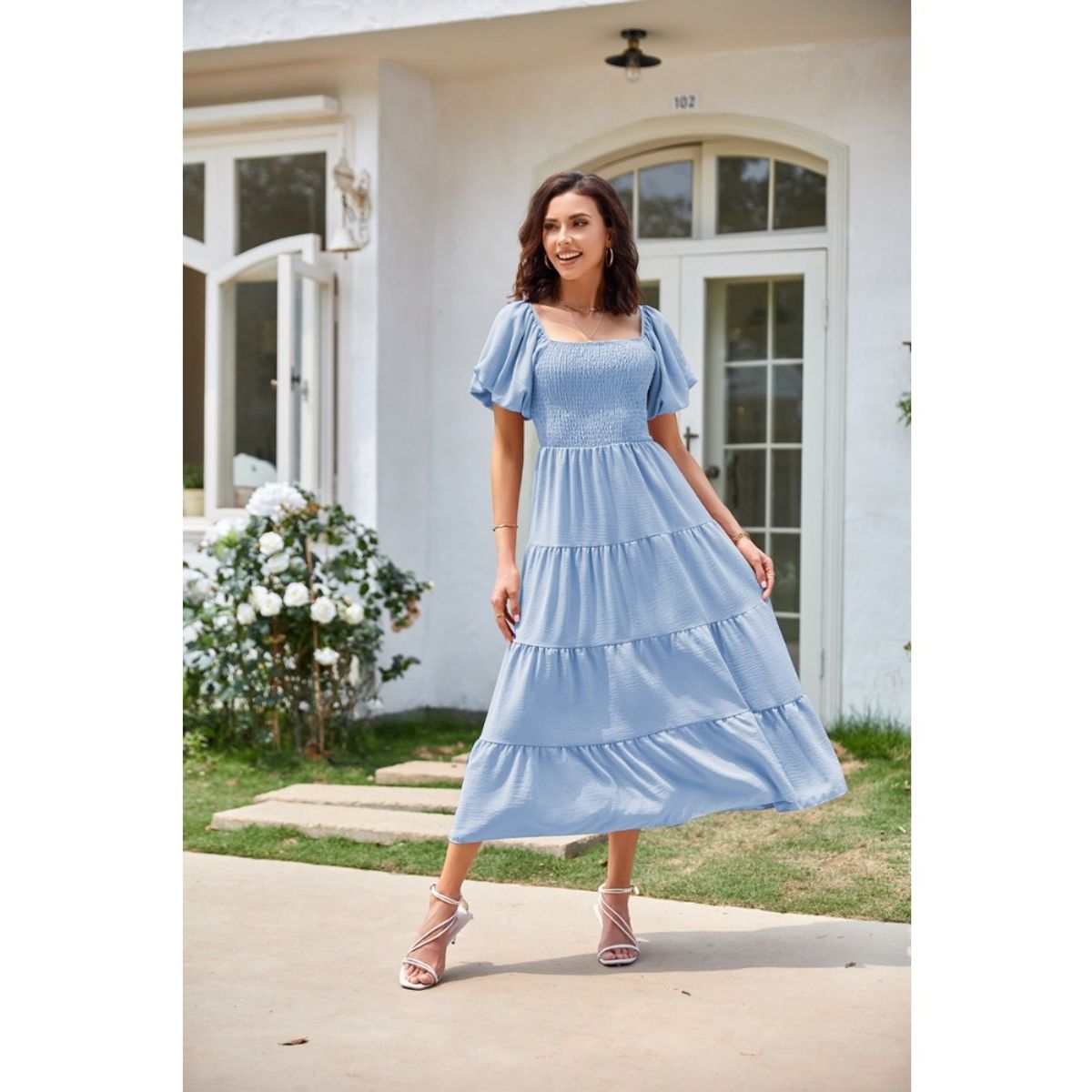 GIOIO - Vestido Mujer Casual Versátil y Cómodo Azul