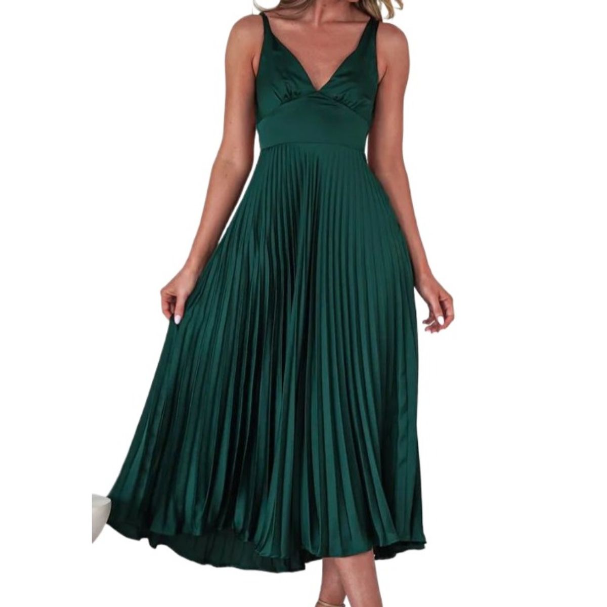 GIOIO - Vestido Mujer Casual Versátil y Cómodo Verde