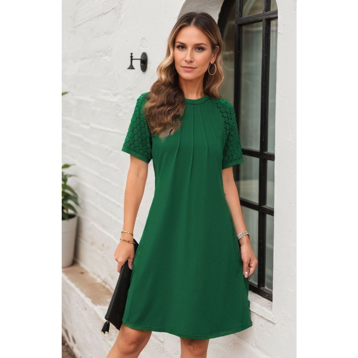 GIOIO - Vestido Mujer Casual Versátil y Cómodo Verde