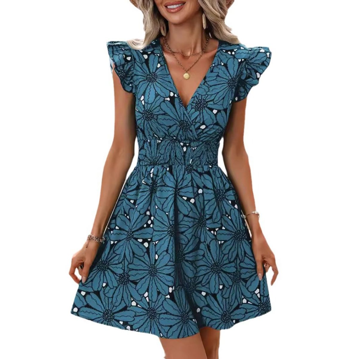GIOIO - Vestido Mujer Casual Versátil y Cómodo Azul