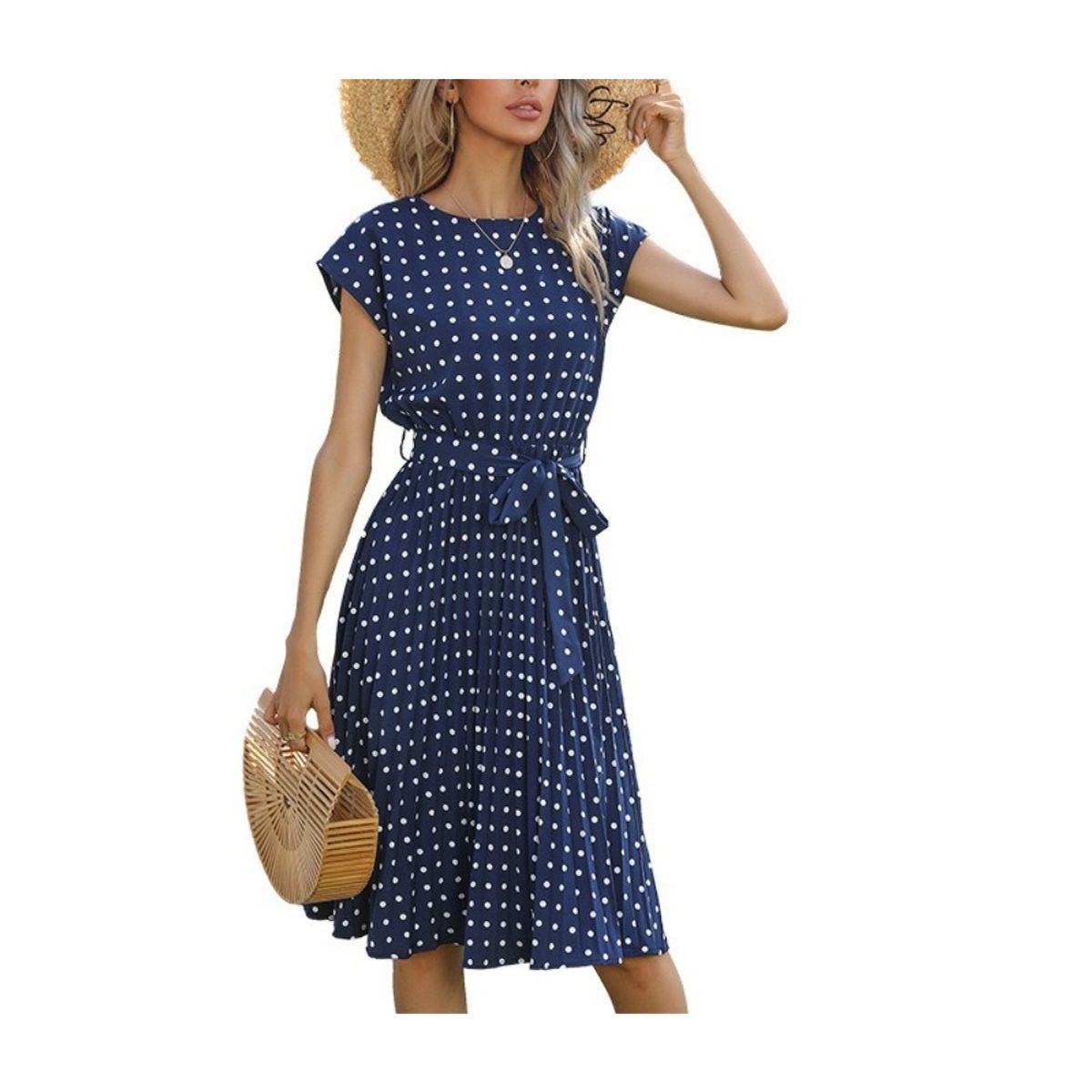 GIOIO - Vestido Mujer Casual Versátil y Cómodo Azul