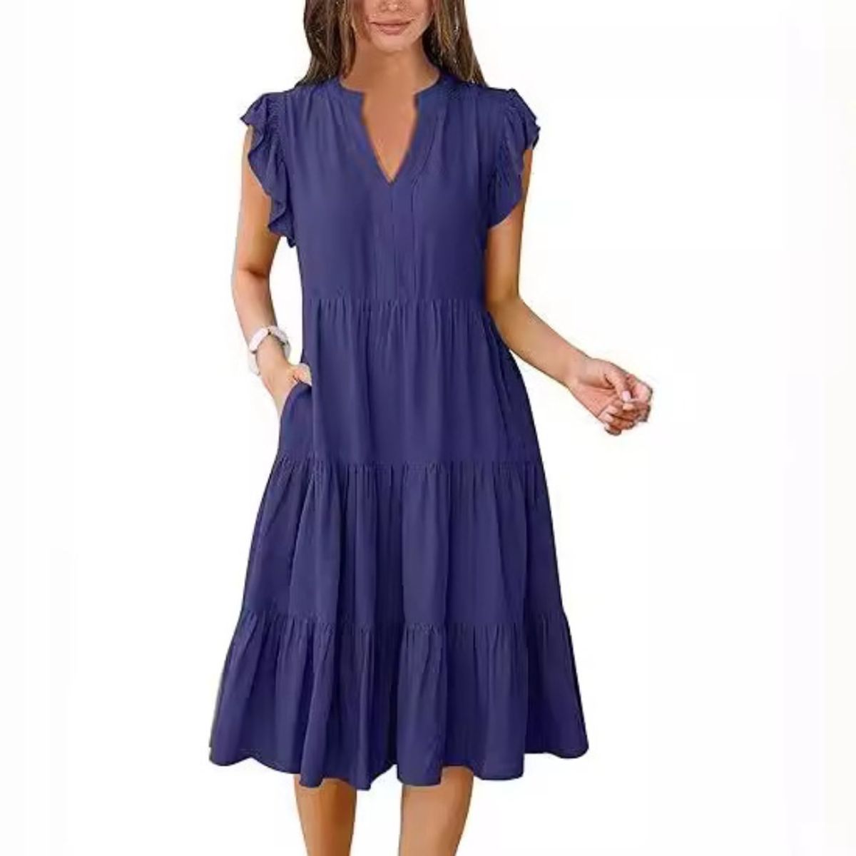 GIOIO - Vestido Mujer Casual Versátil y Cómodo Azul