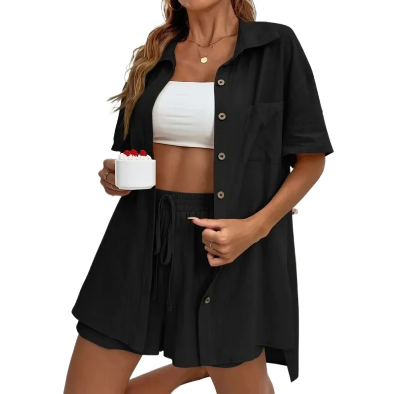 GIOIO - Conjunto de Verano Mujer y Cómodo Negro