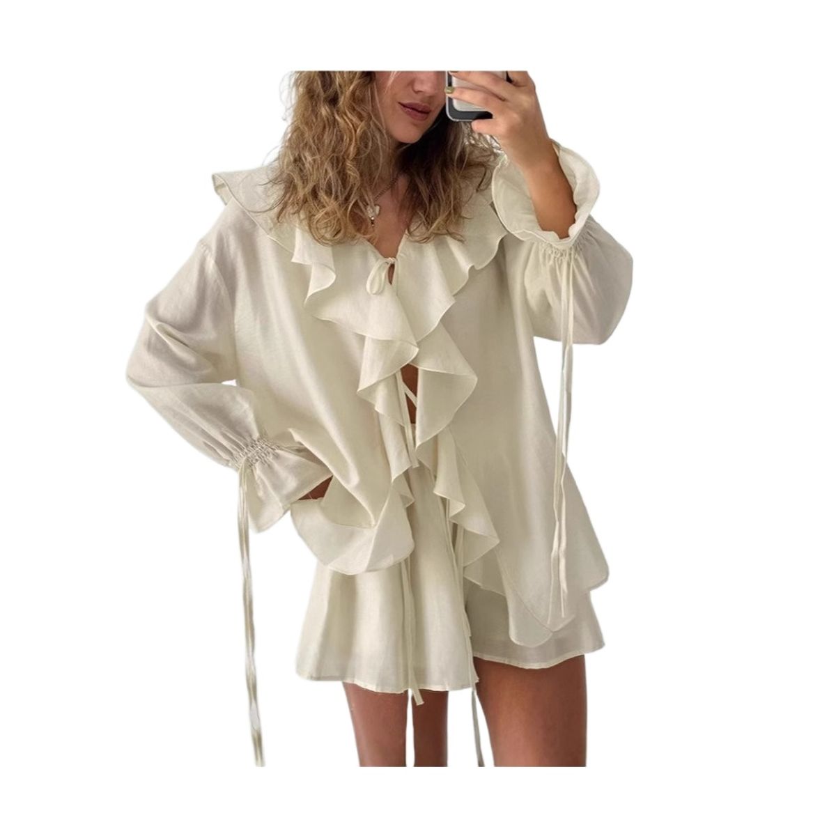 GIOIO - Conjunto de Verano Mujer y Cómodo Beige