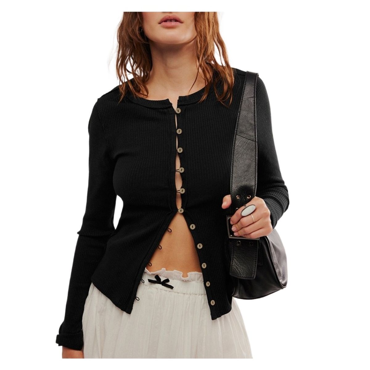 GIOIO - Chaleco Mujer Casual Ajustado Cómodo Negro