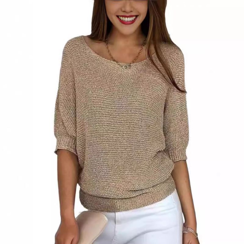 GIOIO - Blusa Mujer Casual Ajustada Elegante Beige