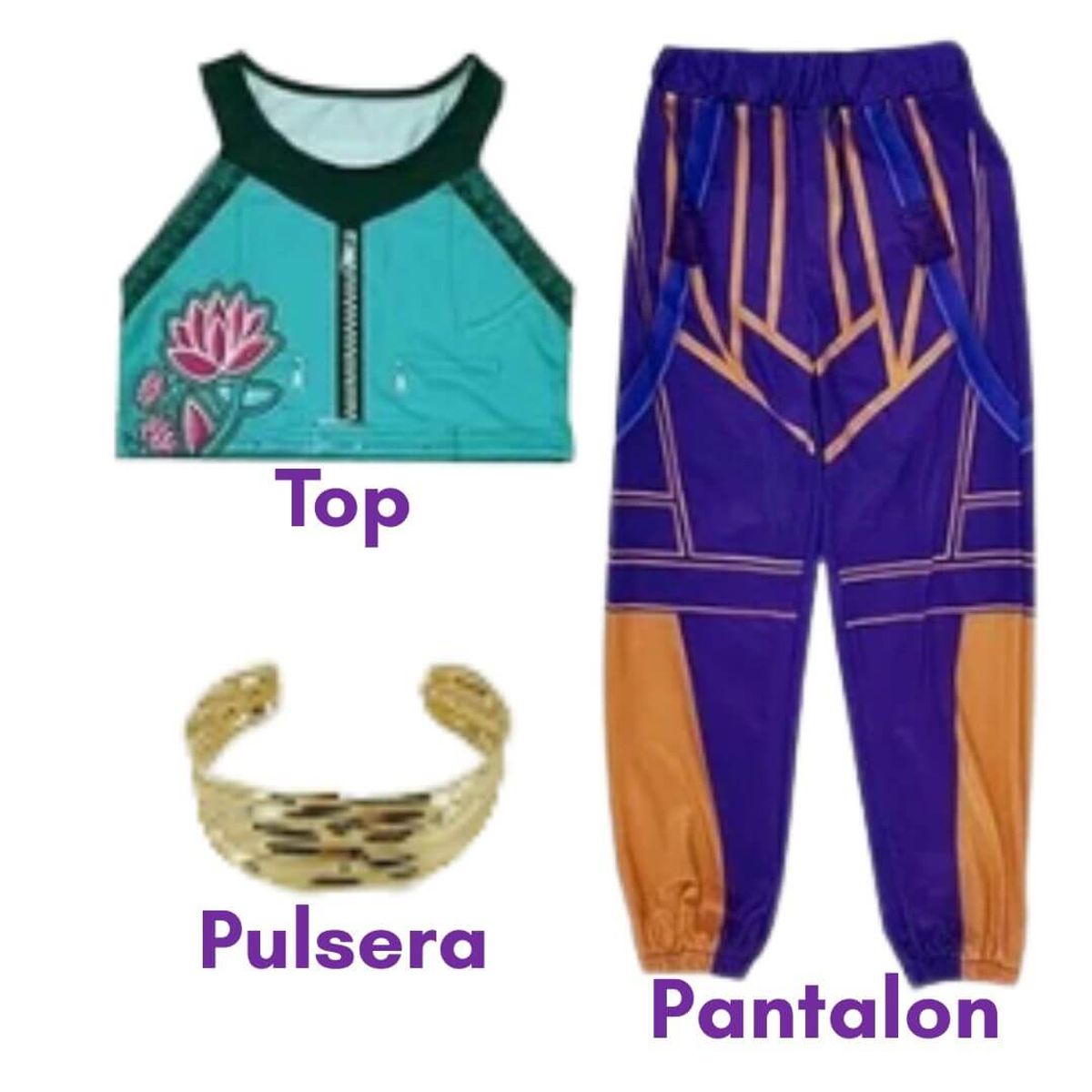 GENERICO - Traje Zoey Guerreras Kpop Demon Hunters Disfraz - Talla 4 hasta 14